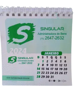 imagem de mini calendário de mesa personalizado, calendário de mesa para estudos e trabalho, calendário de mesa com encadernação wire-o