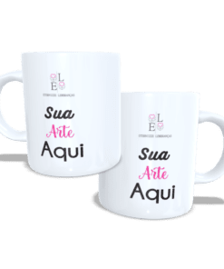 Caneca personalizada de porcelana branca com nome ou foto