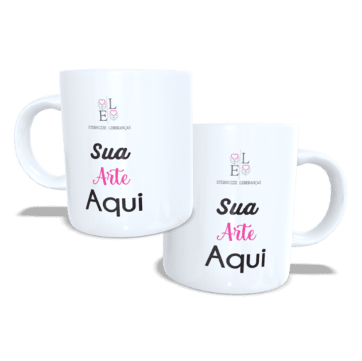 Caneca personalizada de porcelana branca com nome ou foto