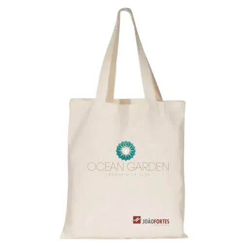 Sacola ecobag personalizada de algodão cru com logotipo