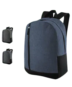 Mochila de poliéster sem porta notebook, com bolso lateral e alça acolchoada