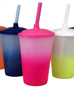 Copo Twister Degrade com Tampa e Canudo 300ml
