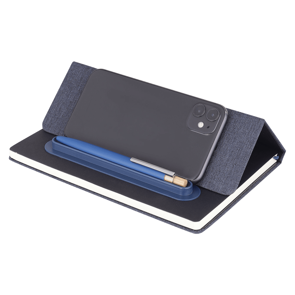 Caderno de Anotações Dobrável e Suporte Celular