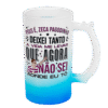 Caneca de Chopp Jateada Degrade Azul 475ML - Deixa a Vida Levar