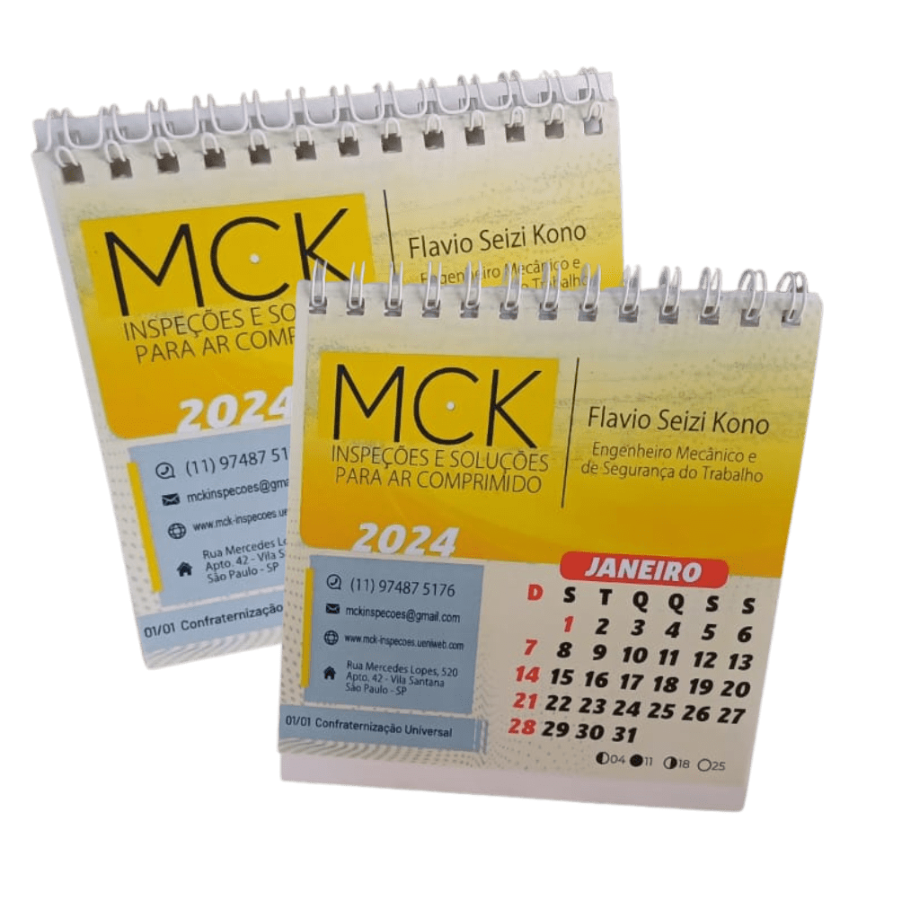 Mini Calendário de Mesa Personalizado 50