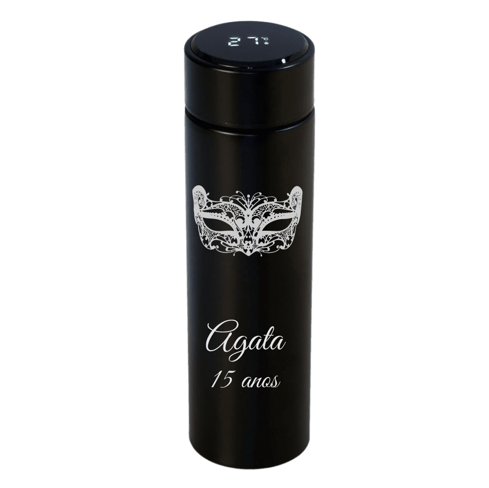 Garrafa Térmica Termômetro Digital  Inox Personalizado 500ml 30