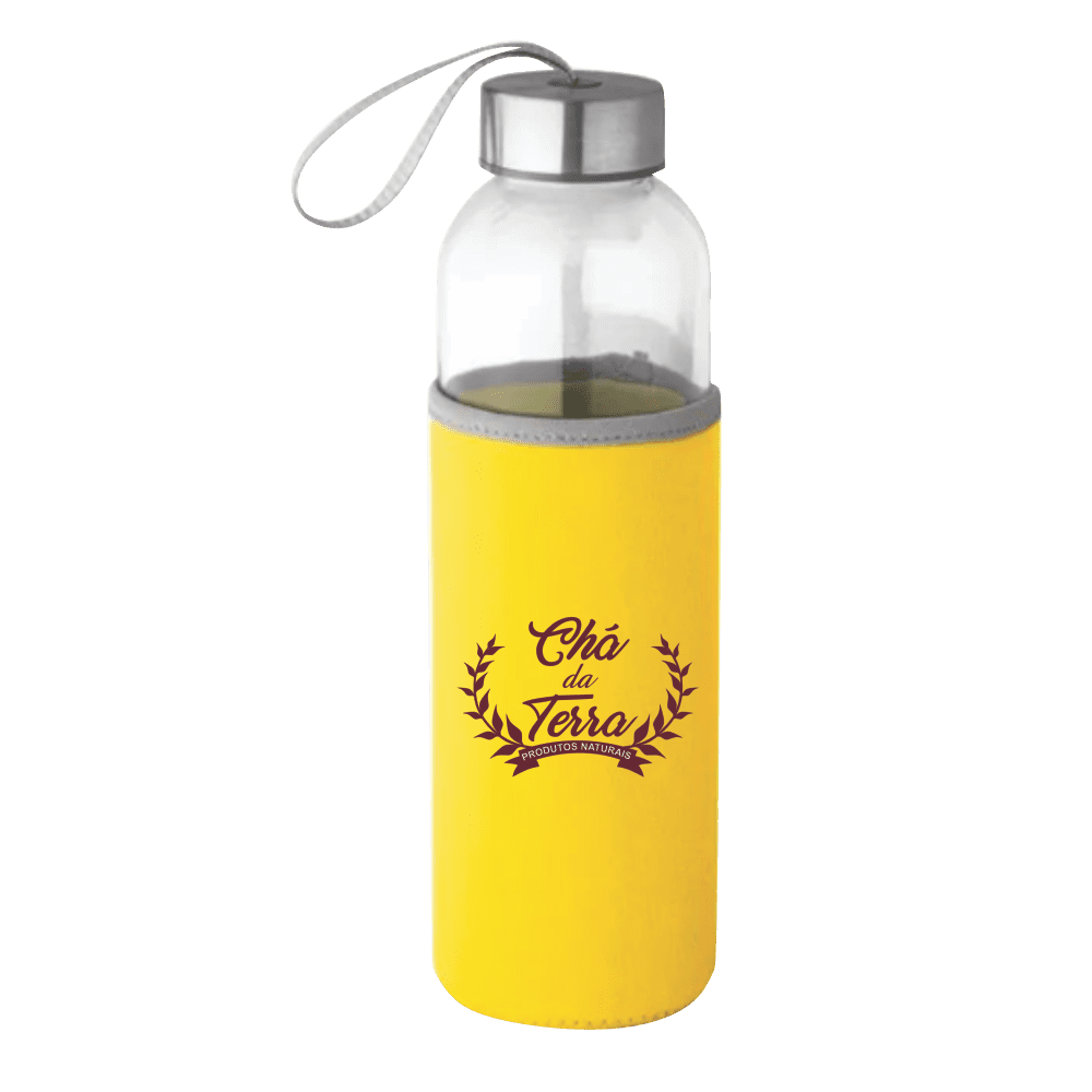 Garrafa de Vidro Com Luva Térmica - 520ml