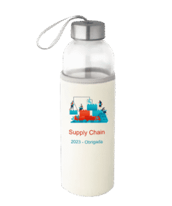 Garrafa de Vidro com Luva Térmica Branca - 520ml