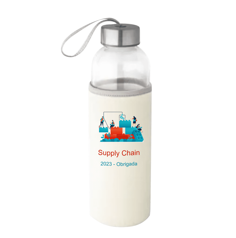 Garrafa de Vidro com Luva Térmica Branca - 520ml