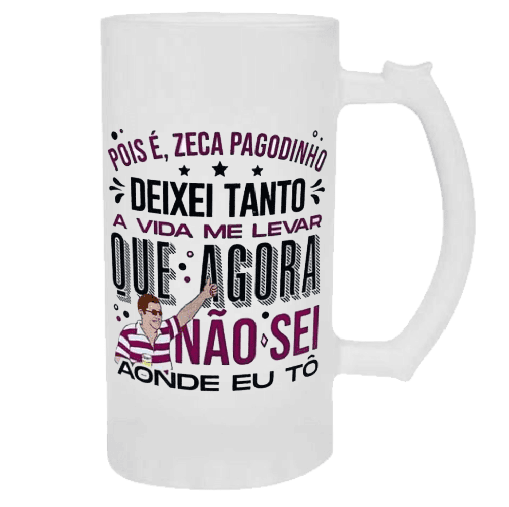 Caneca de Chopp Jateada 475ML - Deixa a Vida Levar
