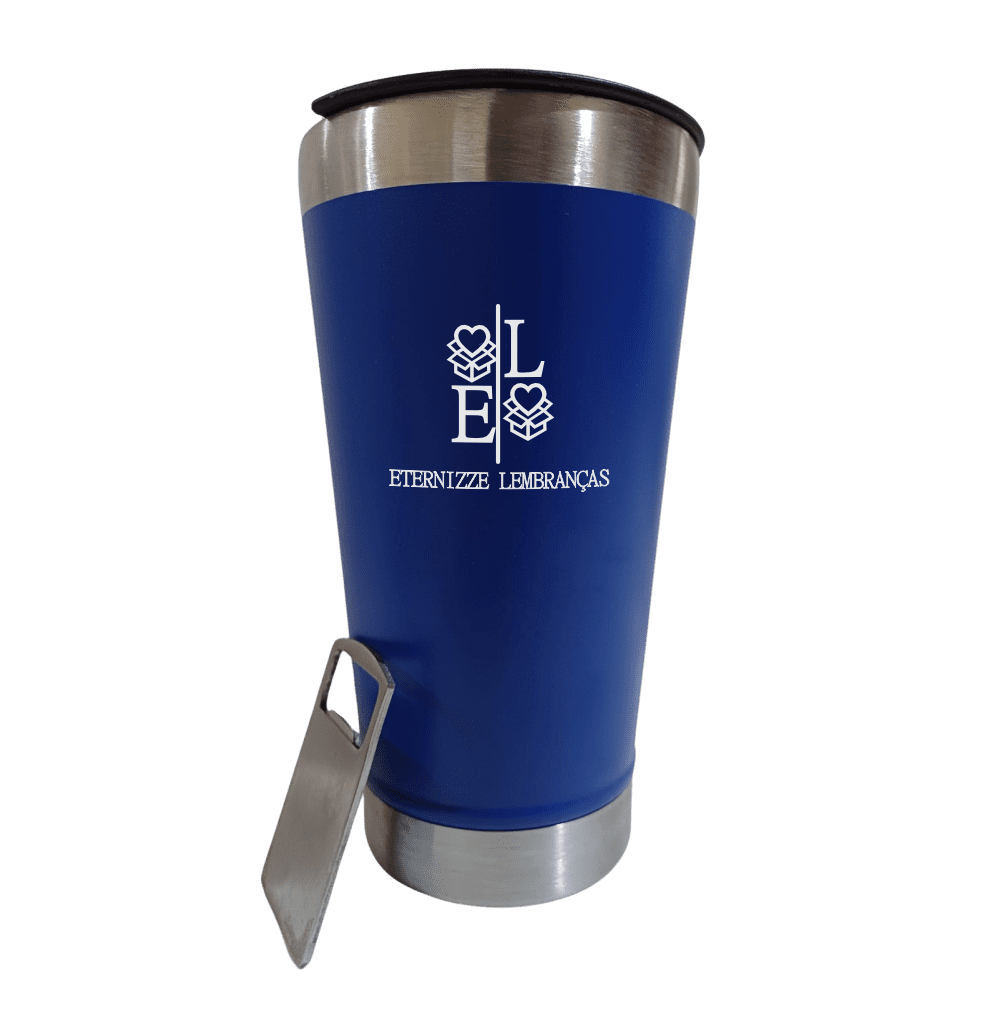 Copo Térmico Azul Personalizado Com Sua Logo