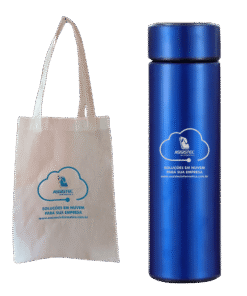 Kit de Sacola Ecobag TNT Personalizada 30x40 e Garrafa Térmica Personalizada