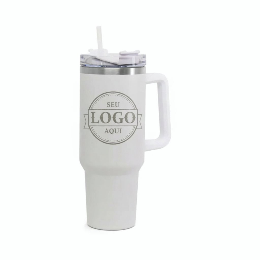 Copo Térmico 1200ml Com Alça Lateral e Canudo